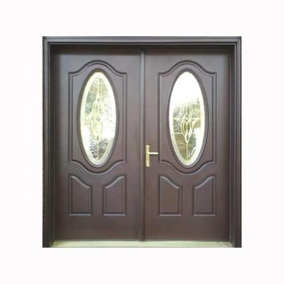 China Modern exterior american mahogany entry doors double main entry entry solid wood wooden door for sale