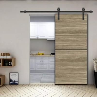 China 2021 DESHEN Modern Hot Selling Cheapest Grades Wood Grain Design Barn Door /Teak Wood Design Slide Barn Door for sale