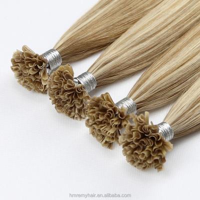 China Virgin Russian European Hot Blonde Italian Glue Hair Extension Keratin Slavic Hair Cuticle Aligned.No Gray Suppliers Wholesale Best Quality for sale