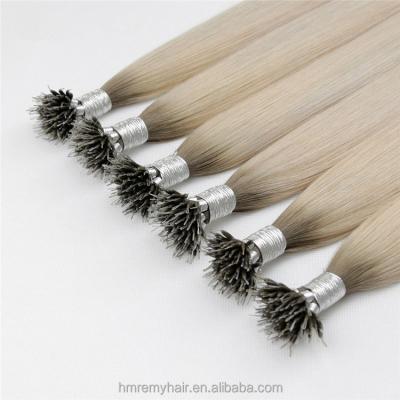 China 26 Inch Gray Russian Mongolian Virgin Plastic Micro Double Strand Micro Loop Cuticle Aligned.No Small Bead Nano Ring Hair Extensions for sale