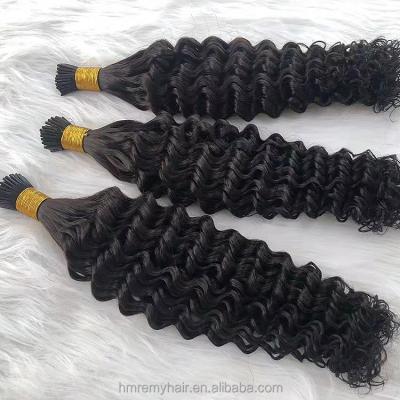 China Cuticle Aligned.No Gray Wholesale 14 Long Inch Virgin Human Hair Raw Indian Cambodian Human Hair 100 Keratin Bond Hair Extension I Tip for sale