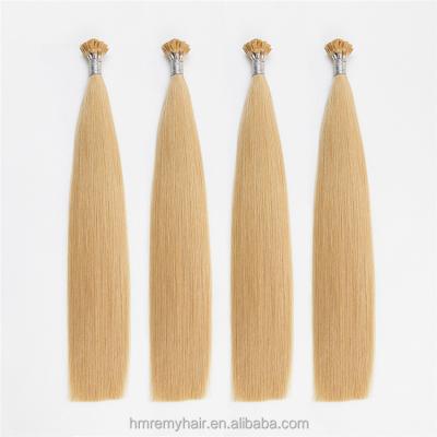 China Factory High Quantity Cuticle Aligned.No Gray Professional Virgin Human Hair Real European Remy Human Hair Blonde #613 Long Flat Tip Extension for sale