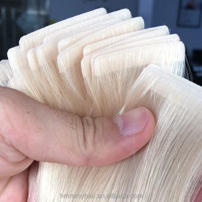 China Invisible Cuticle Tape Hair Aligned.No Gray Injected Tape Hair Russian Remy Tape Hair Extensions Customized for sale