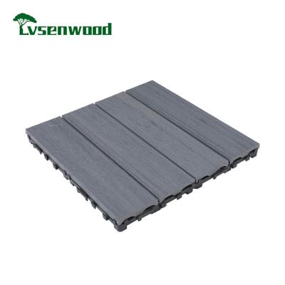 China Reusing 300*300mm Balcony Park Outdoor Garden WPC DIY Eco-Friendly Waterproof Decking Flooring for sale