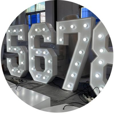 China Other Customized Numbers Large Letters 4ft 5ft 3ft 0 to 9 Outdoor Advertising Using LED Bulbs Giant Marquee Letters Sign for sale