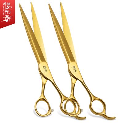 China New Viable Hot Selling Products Pet Beauty Scissors Dog Hair Cutting Tool Set Golden Straight Scissors 7.25 7.5inch for sale