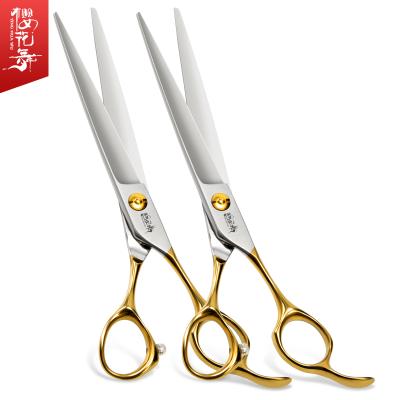 China China Sustainable Factory Provided Good Quality Professional Golden Handle Pet Cutting Scissors for sale