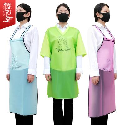 China Pet Stocked Grooming Women's Coveralls Accept Custom Printed LOGO Bathing And Shearing Apron, Hairproof, Waterproof, Cat And Dog Apron for sale