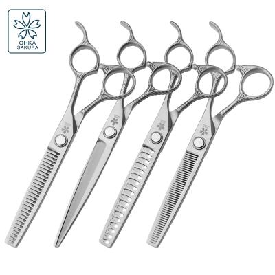 China Pet Shop Model Viable Non-slip Handle Scissors Special Trimming Shears Teddy Bichon Dog Shearing Tool for sale