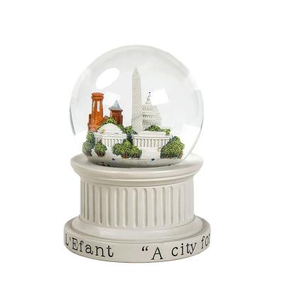 China Europe Customization American Smithsonian Museum Building Souvenir Resin Snow Globe for sale