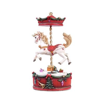 China Europe's Best Selling Christmas Gift Carousel Music Box, Mini Resin Carousel Decor for sale