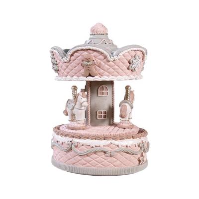 China Wholesale Europe Children Birthday Gift Carousel Musical Toy, Resin Decor Carousel Music Box for sale