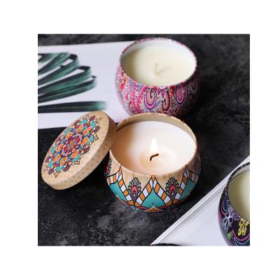 China Scented Candle Soy Wax Cup Gift Tin Candle Jars Scented Essential Japanese Chiyota Paper Oil Birthdays for sale