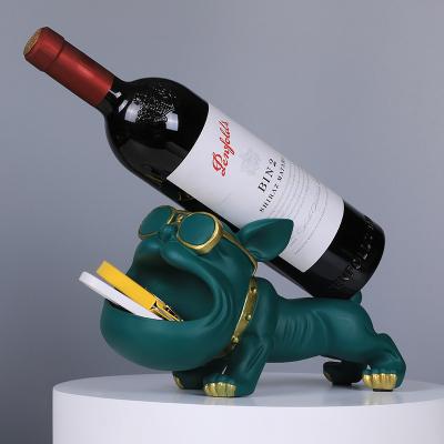 China Europe Jiayi Professional Manufacturer Animal Dog Statue Cat Statue Wine Holder Home Decor for sale