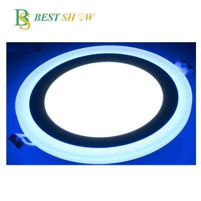 China Hotel ISO 9001 Double Color 12+4w 6+3w 18+6w 3+3w Led Panel Light Blue Yellow Green Red for sale