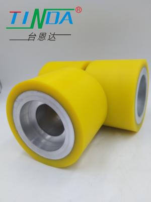 China Gepersonaliseerde kleur Laag geluidsniveau Rubber Roller Wheel slijtvast Lange levensduur Polyurethane Te koop