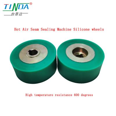 China Customized High Heat-Resistant 350 Grey Silicone Wheels for YF 301 H H Sewing Hot Air Seam Sealing Machine for sale