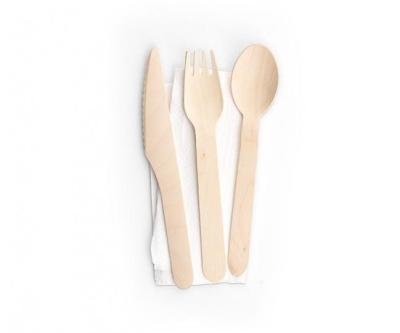 China Bulk Cheap Disposable Environmental-friendly Wooden Cutlery Packaging for sale