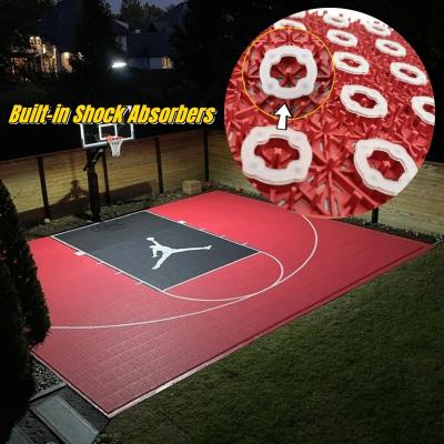 China 34x34cm*1.8cm anti-slip material Multi Sport pP Interlocking Tiles Outdoor Sports Floor basketballTiles for sale