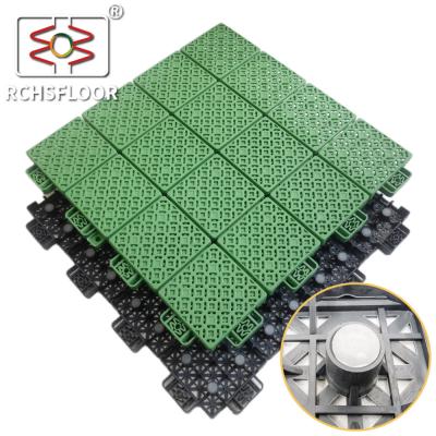 China Los azulejos verdes amarillos del patio trasero 414g/ pieza azulejos para suelos deportivos en venta