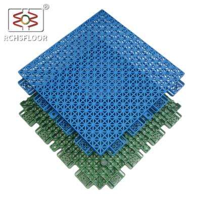 China OEM ODM azulejos de patio trasero 204.5g Peso azulejos de suelo de plástico interconectados en venta