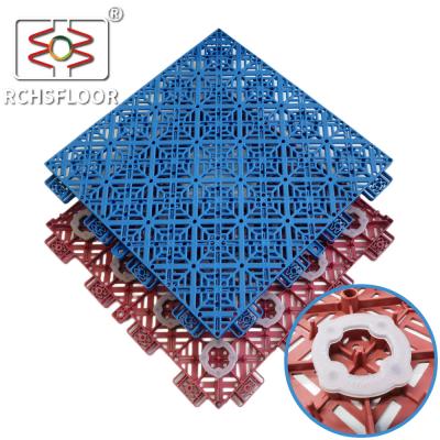 China CE RoSH Tennis Court Tiles PP Interlocking Flooring 304.8mm*304.8mm for sale