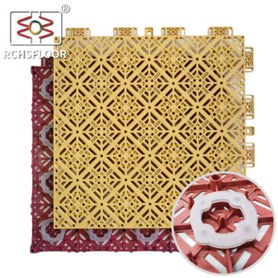 China OEM ODM azulejos de piso de quadra de basquete 14,9mm espessura azulejos de quadra de esporte à venda