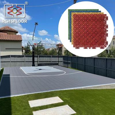 Cina 304.8mm*304.8mm Piastrelle per campi da tennis Suoli per campi da basket esterni in PP in vendita