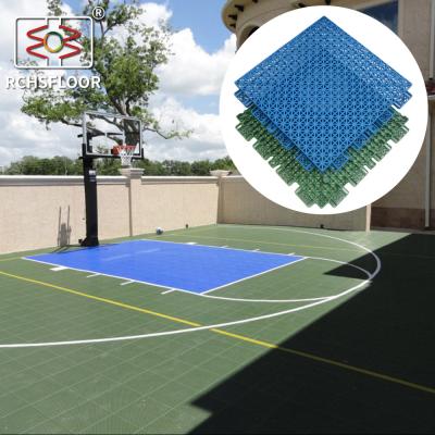 China Tiles de suelo de canchas de baloncesto resistentes a las intempéries Tiles de interconexión multi deportivo CE RoSH en venta