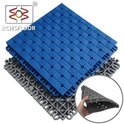 China Thermoplastische elastomeer modulaire sporttegels 410g Basketbalbaan vloer voor achtertuin Te koop