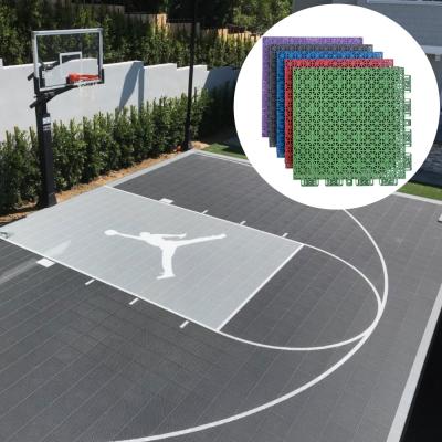 Cina Interlocking Pp Plastic Outdoor Basketball Half Court Sports Floor Tiles 3x3 in vendita