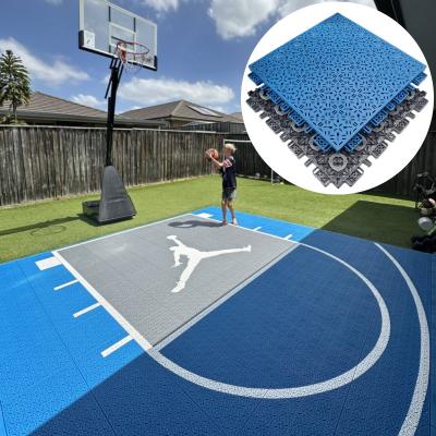 China Professionele gemodificeerde Pp Elastische Outdoor Sports Polypropyleen Interlocking Basketball Court Tile Achtertuin Floor Tile Te koop