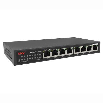 China Hot Sale Security System 8-Port Gigabit CCTV Network Full Ethernet PoE Switch 52V for sale