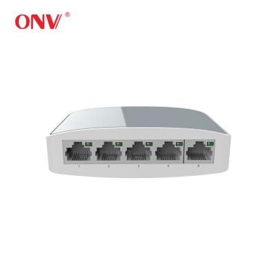 China Unmanaged IP CCTV Camera ONV Plastic Case 5 10/100M Ethernet Port Security Switch 5W for sale