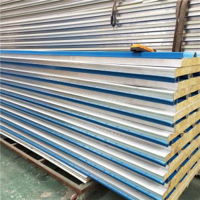 China roof aluminum sandwich tile 50mm blue color pu panel for cold room for sale