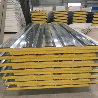 China corrugated container home glass wool sandwich panel 1150-50-0.6mm galvanized steel up for sale