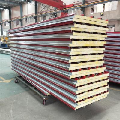 China 50mm glass exterior prefabricated building sandwich roof panel with fireproof for sale