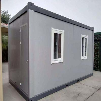 China waterproof and fireproof empty layout 20ft sandwich panel container house for 8 workers for sale