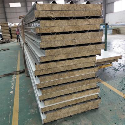 China 25 years 50mm rock wool prefabricated house sandwich roof panel for dormitory for sale