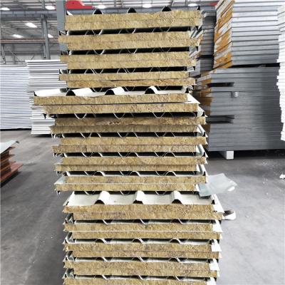 China 30 years light steel structure 50mm rock wool warehouse sandwich roof panel for sale