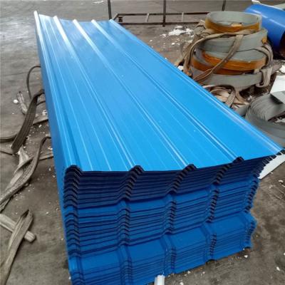 China 0.476mm blue corrugated color steel roof sheets 2500mm length for living house for sale