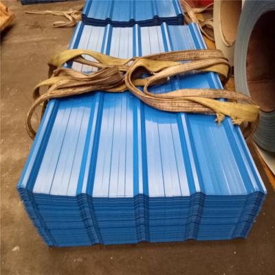 China fast assembly 0.426mm blue corrugated roof sheets use as fence for 6-7 times for sale