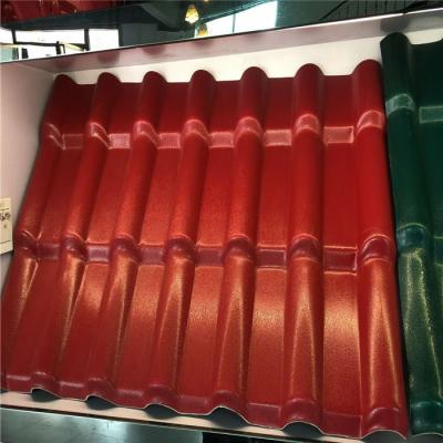 China 1050mm wine red luxury ASA glazed roof tile with 2.8mm for residential area for sale