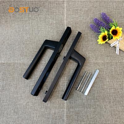 China Modern Ready To Ship Accessories Aluminum Door Window Handle Black Color for sale