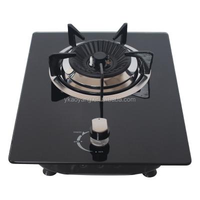 China Hotel Tempered Glass Gas Stove Built-in Cooker Single Burner Gas Hob for sale