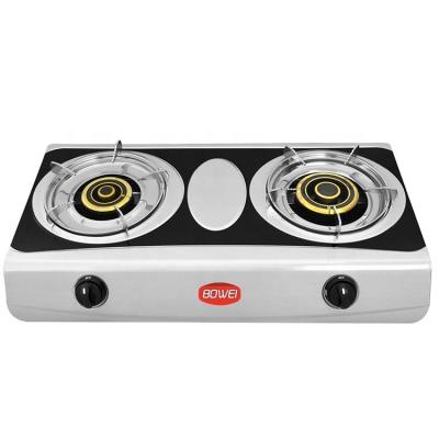 China Household stainless steel material and no. 2 burner NG/LPG gas cooktop 2 burners gas stove outdoor for sale