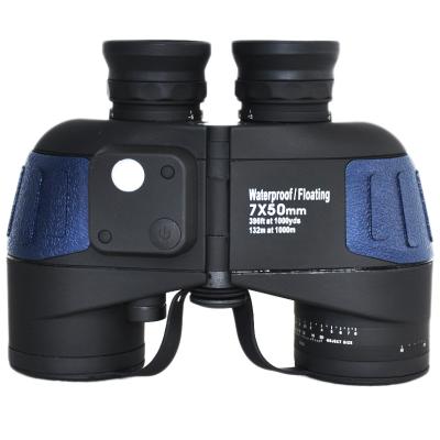 China High Definition Binoculars BAK4 7X50 Floating Binoculars With Digital Compass And Gauge Blue WS02C for sale