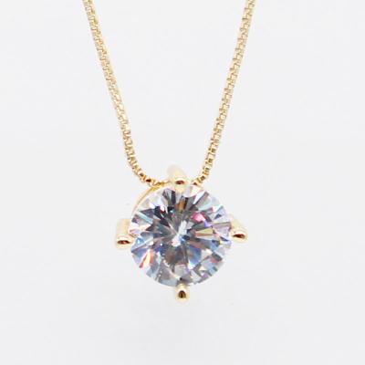 China FASHIONABLE New Design Simple Round Zircon CZ Zircon Friend Gift Wedding Party Women Pendant Necklace for sale