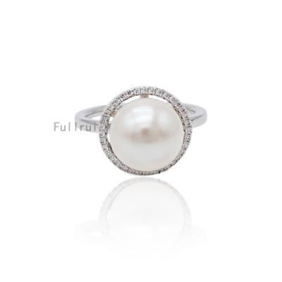 China Trendy new personality simple fashion design freshwater pearl wedding party luxury women ring for sale