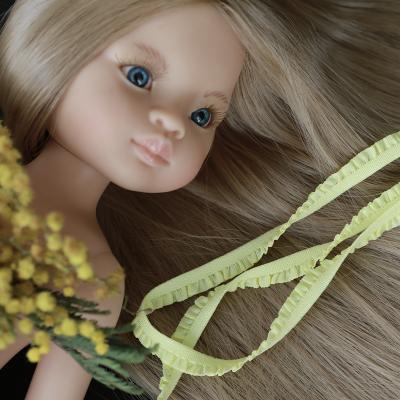 China Barbie Playing With Ribbon Custom Wholesale Cheap Barbie Clothes Accessories Yellow Fine Lace Ribbon for sale